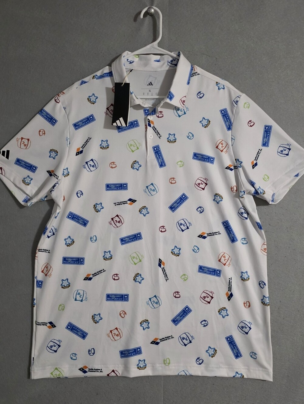 NWT Adidas Mens AOP Sweetens Cove Golf Club Performance Polo Size XL - Picture 1 of 11